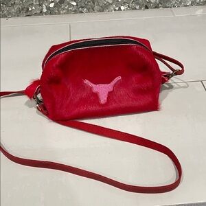 Red cowhide/  Crossbody Bag